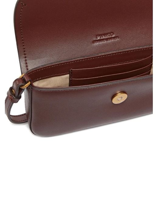 Pinko Brown Saddle Flat Medium Shoulder Bag