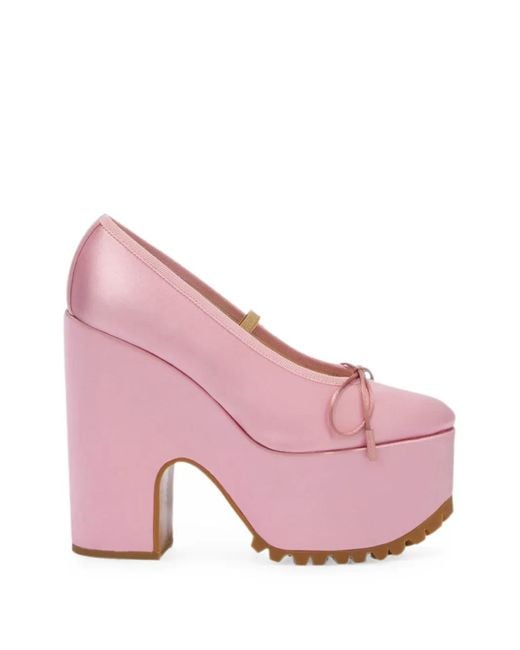 Moschino Pink Platform Lace-Up Pumps