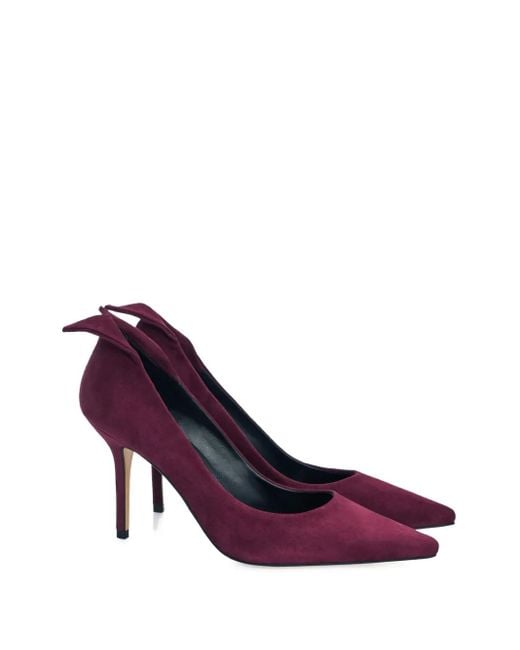 SMILING SHOES Purple 80Mm Nala Suede Pumps