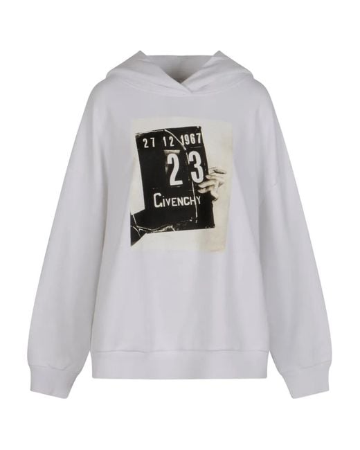 Givenchy White Graphic Hoodie