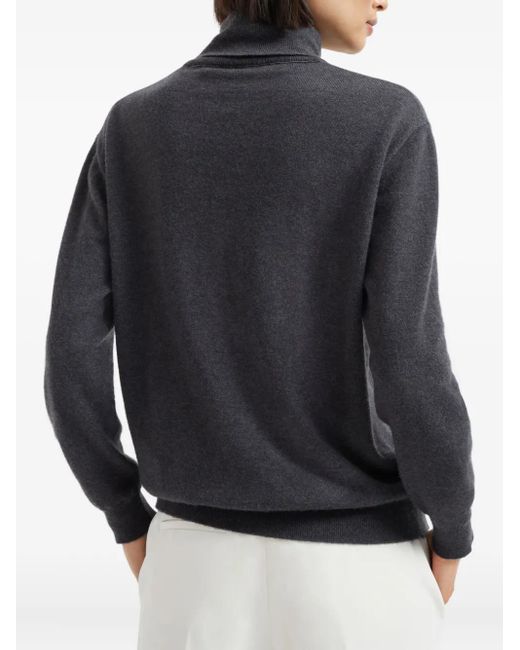 Brunello Cucinelli Black Roll-Neck Cashmere Sweater