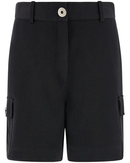 Ferragamo Blue Utility Wool Cargo Shorts