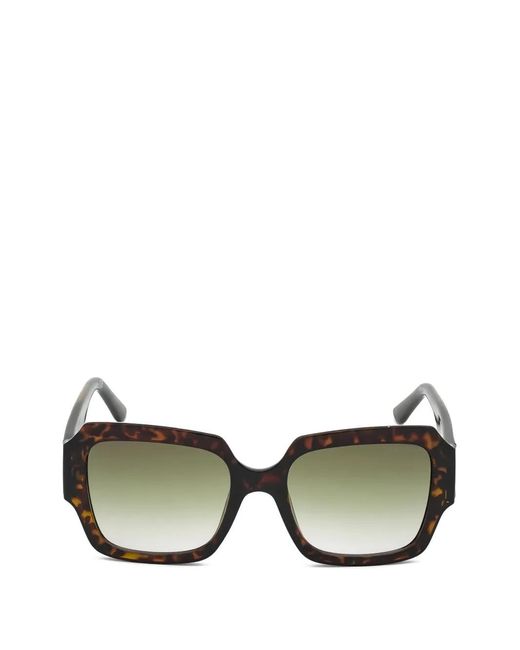 Guess Green Tortoiseshell Square-Frame Sunglasses