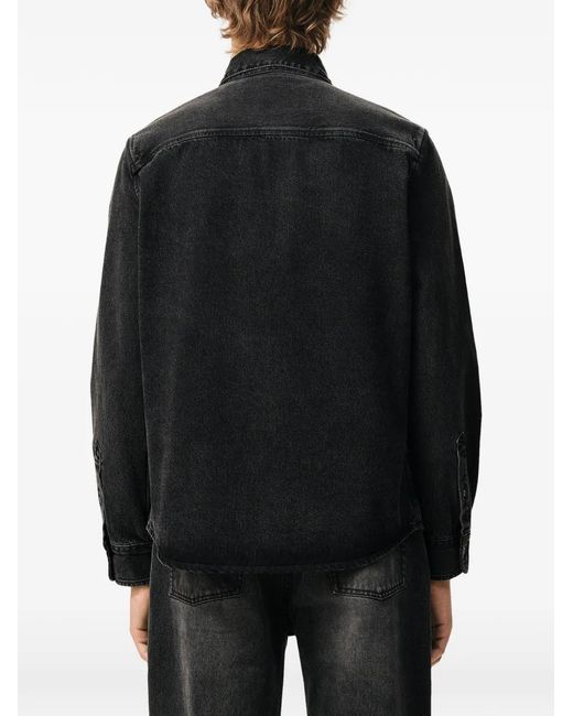 AMI Black Denim Cotton Ami De Coeur Shirt