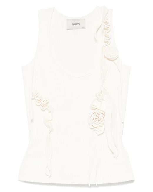Coperni White Knitted Ribbon Tank Top
