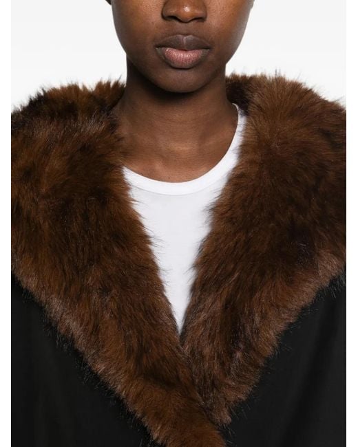 ELEH Black Faux-Fur Trim Hooded Jacket