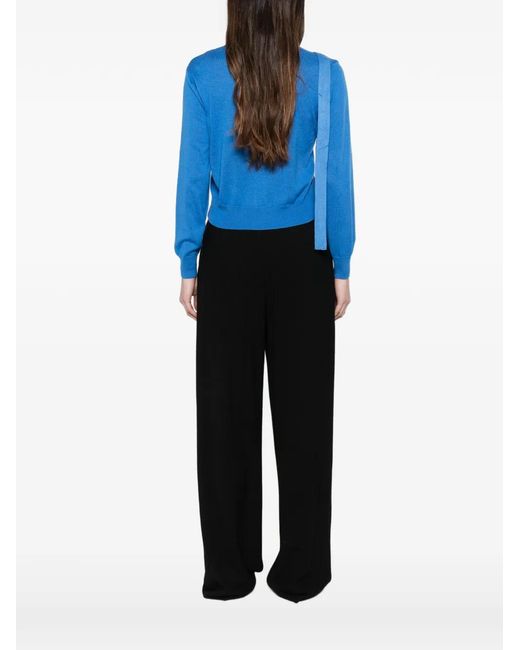 LA PISCINE Blue Buttoned Cardigan
