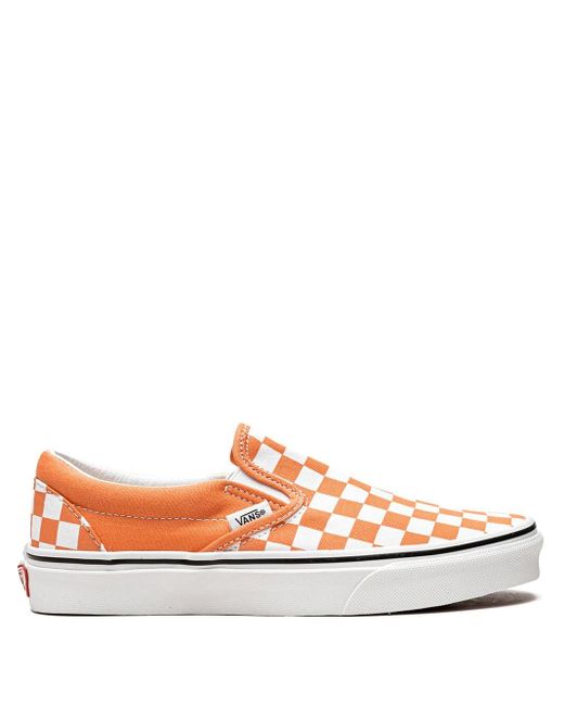 vans old skool checkerboard orange