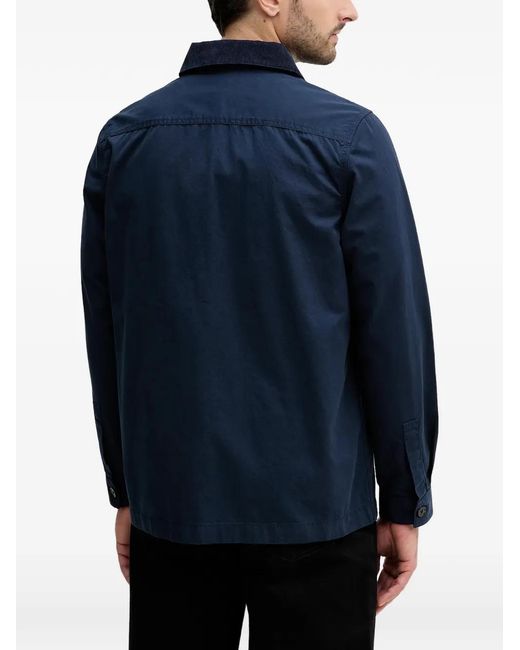 Barbour Blue Button Corduroy Collar Jacket for men