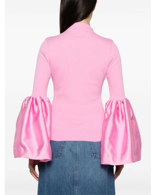 Marques'Almeida Pink Flared Sleeve Knit Top