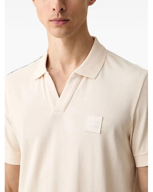 Joop! White Logo-Patch V-Neck Shirt for men