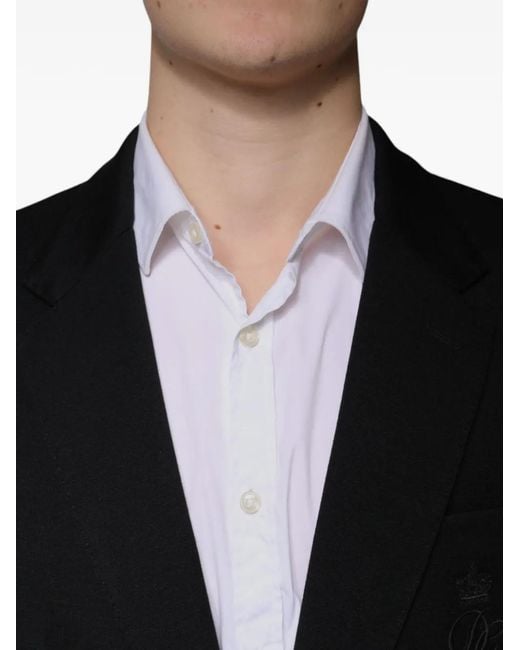 Dolce & Gabbana Black Embroidered Single-Breasted Blazer for men
