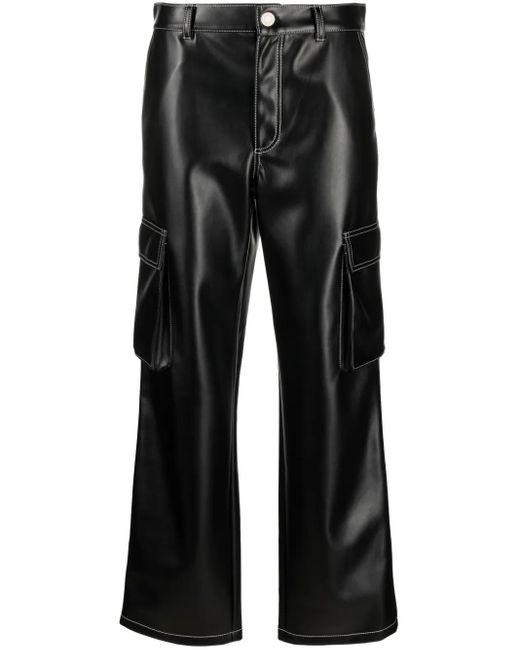 Philosophy Di Lorenzo Serafini Black Low-Rise Cargo Trousers