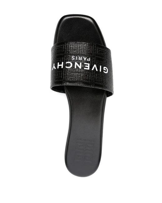 Givenchy White Embossed Logo-Print Slides