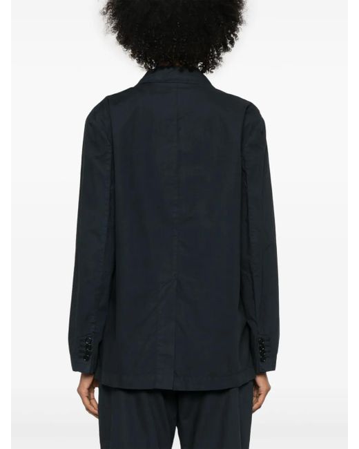 Aspesi Black Double-Breasted Cotton Blazer