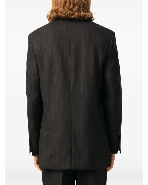 AMI Black Double-Breasted Striped Wool Blazer for men