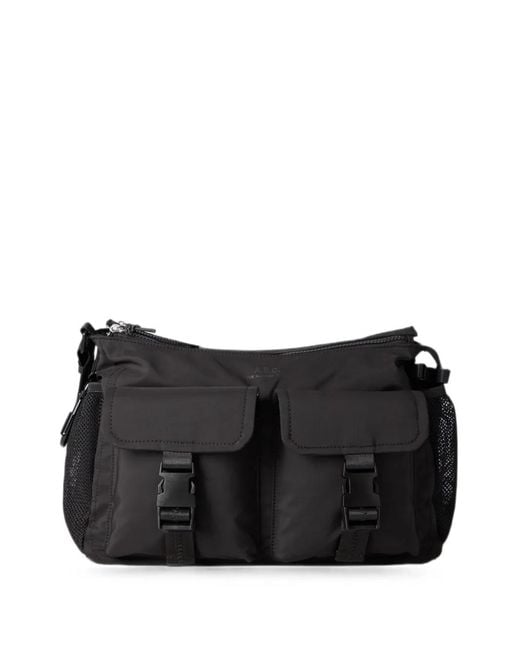 A.P.C. Black Buckle-Fastening Pocket Messenger Bag for men