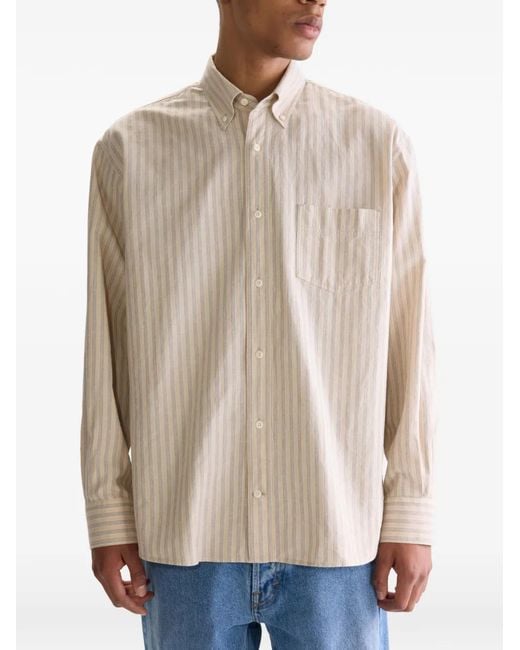 Bellerose Natural Striped Pocket Shirt for men