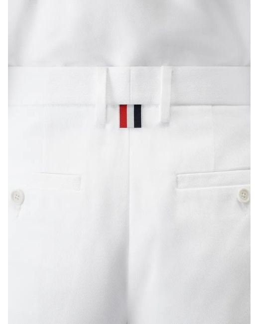 Thom Browne White Cotton Gabardine Chino Shorts