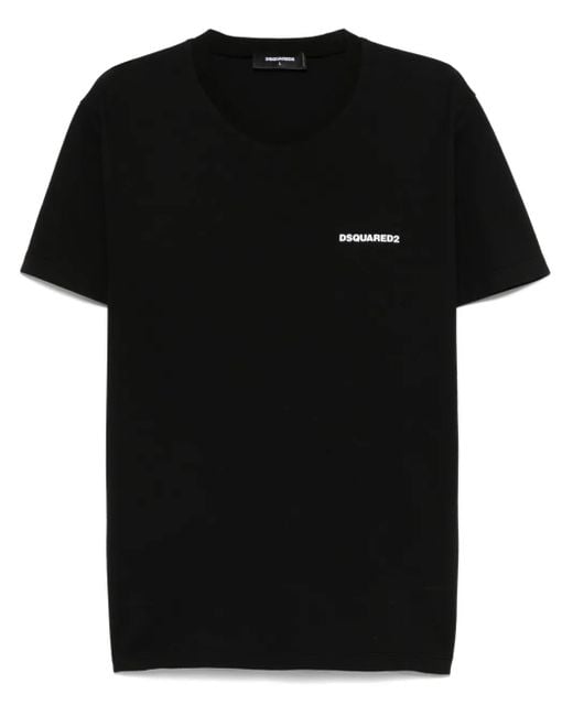 DSquared² Black Rubber Logo T Shirt for men