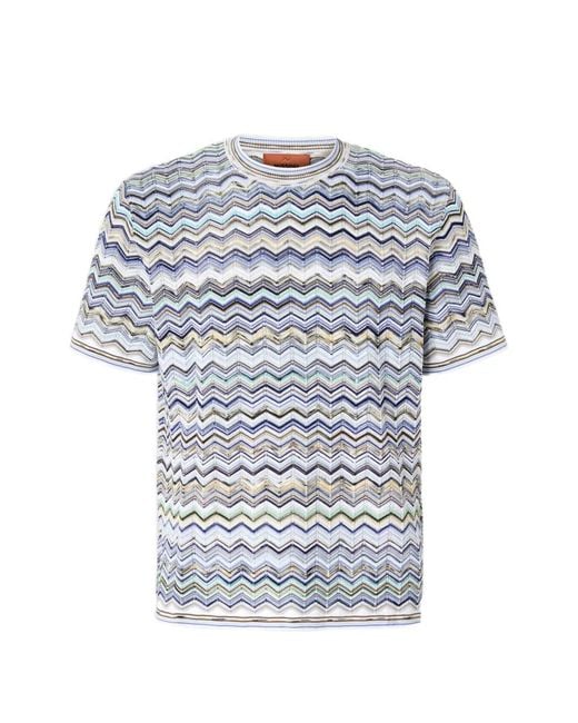 Missoni White Zigzag Pattern T-Shirt for men