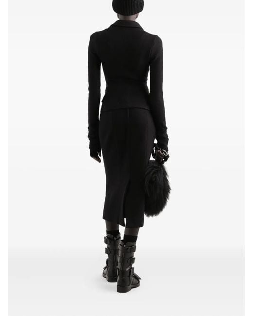 Dolce & Gabbana Black Wool Midi Skirt