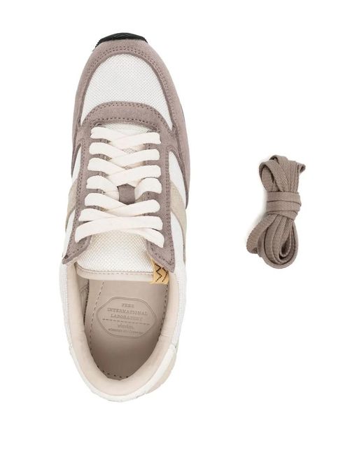 Visvim White Panelled Lace-Up Sneakers for men