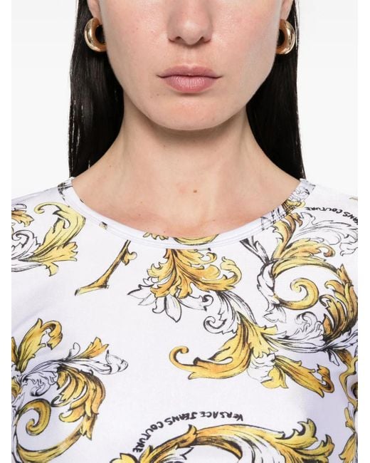 Versace Jeans Couture White Barocco-Print Top