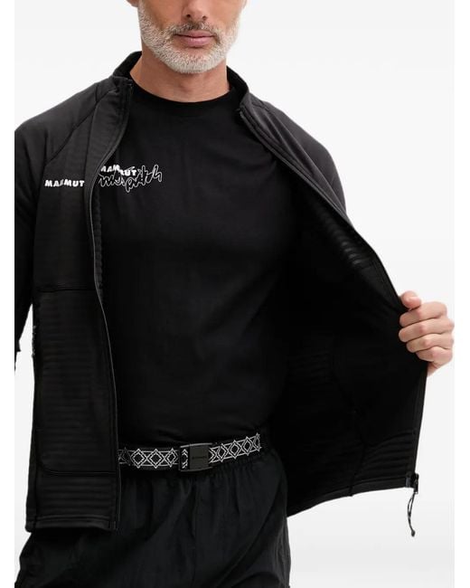 Mammut Black Taiss Ml Logo-Print Performance Sweatshirt for men