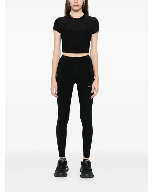TEAM WANG design Black Logo-Printed Legging