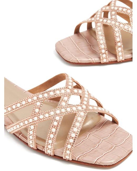 Nicoli White Marcil Pearl Embellished Sandals
