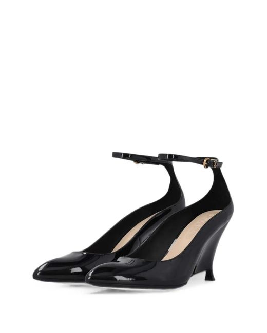 Pinko Black Patent-Leather Wedge Pumps