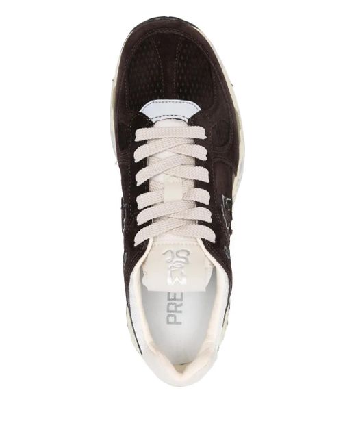 Premiata Black Dark Suede Sneakers With Metallic Accents