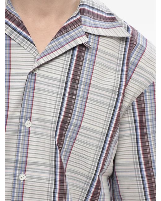 Marni Gray Checked Short-Sleeve Shirt for men