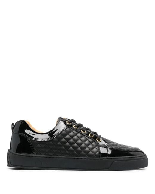 Leandro Lopes Black Quilted Low-Top Sneakers