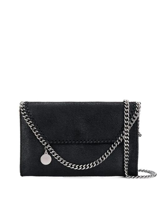 Stella McCartney Black Falabella Chain-Trim Shoulder Bag