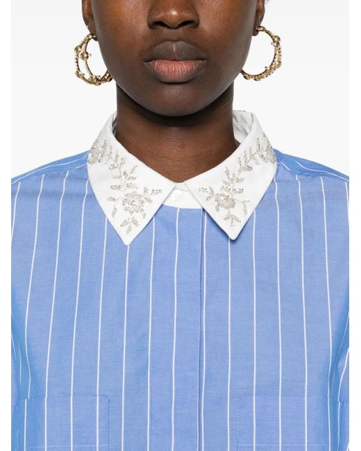 Camisa a rayas Sandro de color Blue