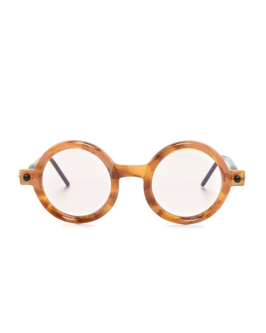Kuboraum Brown P1 Round-frame Sunglasses for men