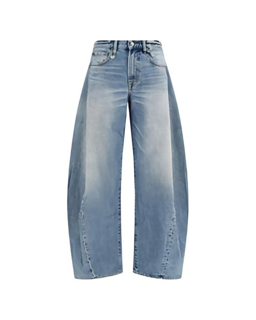 R13 Blue Janine Barrel-Leg Jeans