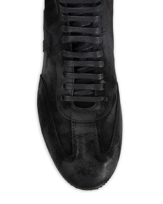 Ann Demeulemeester Black Fides Lace-Up Suede Sneakers for men