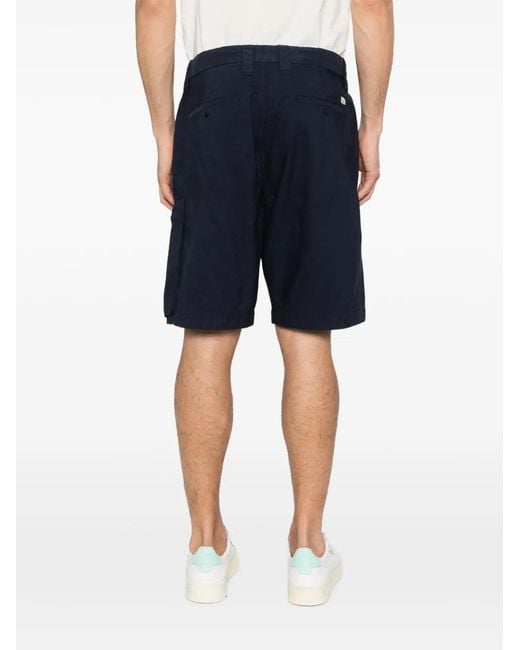 C P Company Blue Ottoman Regular Cargo Shorts for men