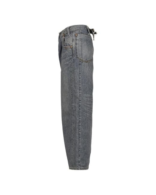 DAIRIKU Gray Reconstructed Washed-Denim Jeans for men