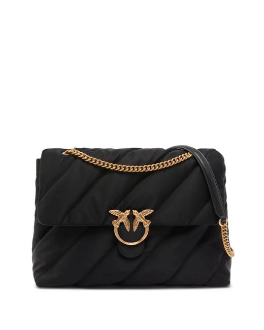 Pinko Black Extra Love Bag Puff Maxi Crossbody Bag