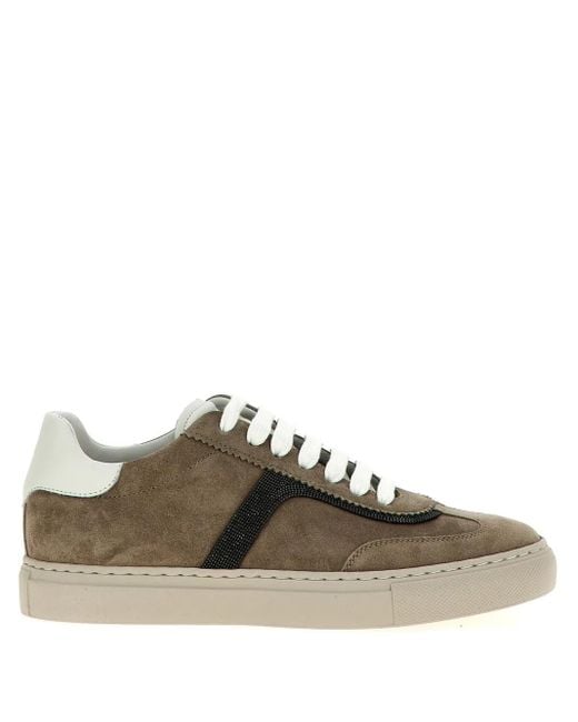 Brunello Cucinelli Brown Leather Sneakers