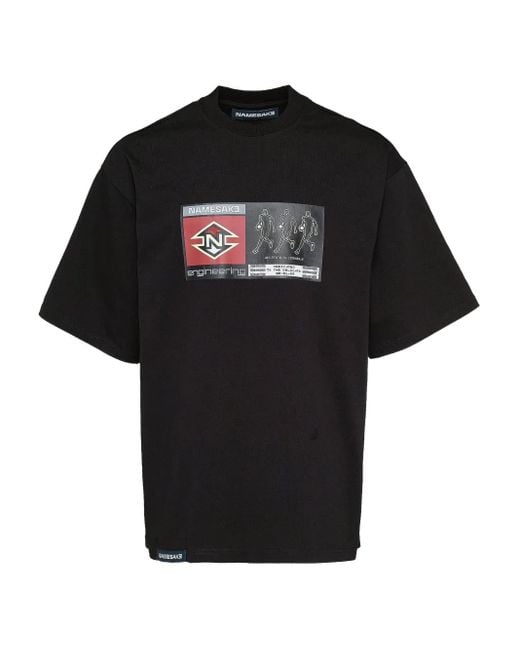 NAMESAKE Black Graphic-Print T-Shirt for men