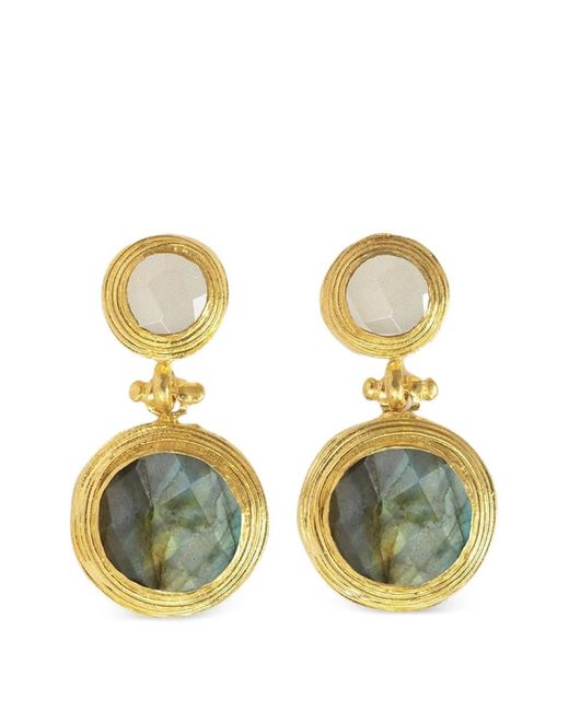 Ottoman Hands Metallic Lilis Gemstone Drop Earrings