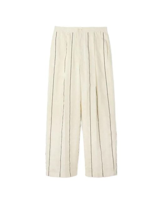 Jacquemus White Striped Wide-Leg Pants for men