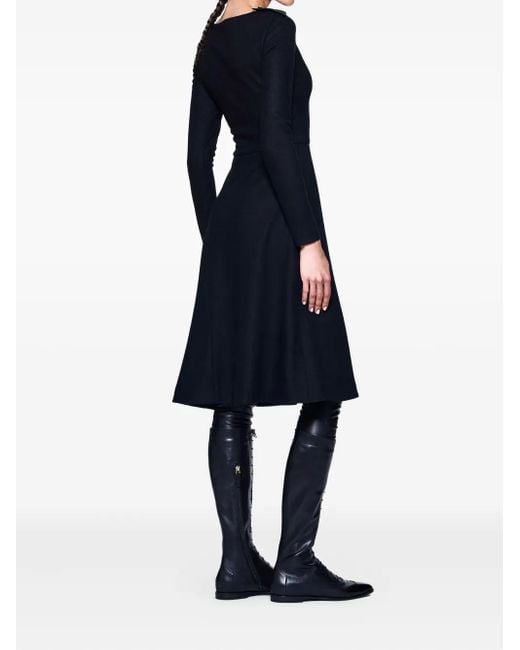 Giorgio Armani Black Wool Midi Dress