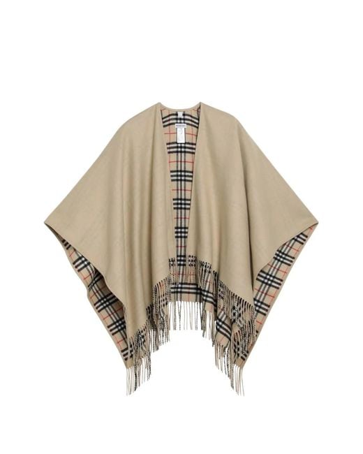 Burberry Natural Reversible Wool Cape
