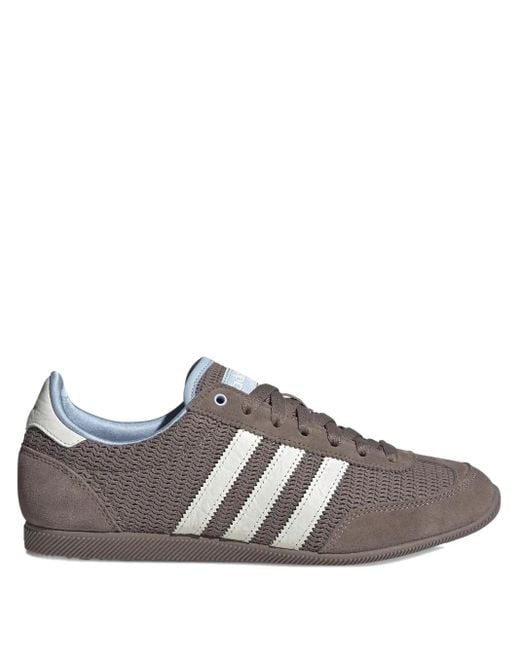 Adidas Brown Mesh-Panel Low-Top Sneakers